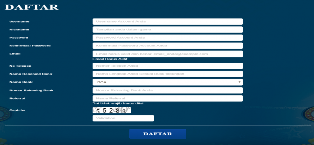 cara daftar poker